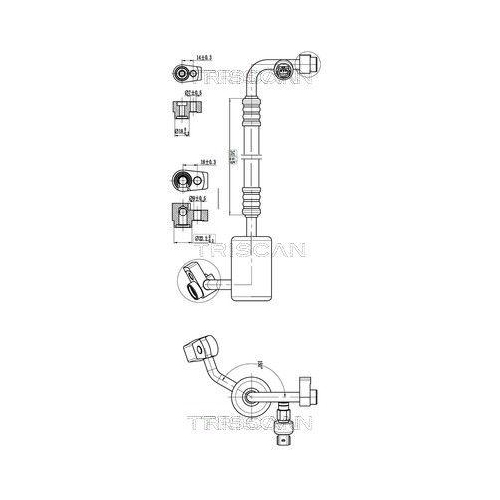 TRISCAN Hochdruck-/Niederdruckleitung, Klimaanlage 9010 16013
