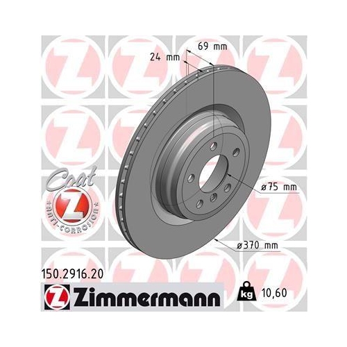ZIMMERMANN Bremsscheibe COAT Z 150.2916.20