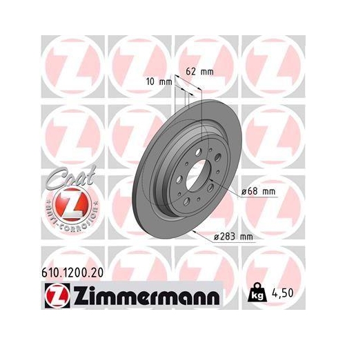 ZIMMERMANN Bremsscheibe COAT Z 610.1200.20