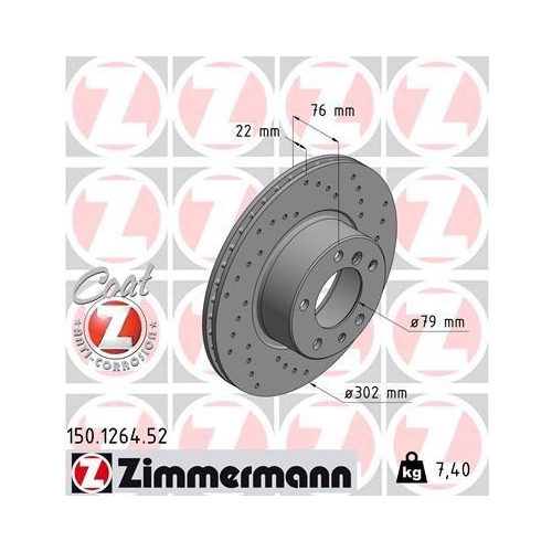 ZIMMERMANN Bremsscheibe SPORT Z 150.1264.52