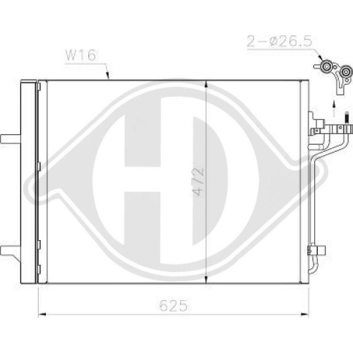 DIEDERICHS Kondensator, Klimaanlage DIEDERICHS Climate DCC1645