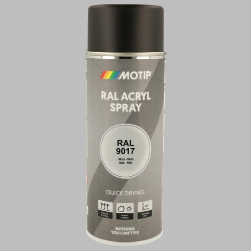 Lackspray Farbe schnell trocknend MATT RAL 9017 verk.schwarz 400 MOTIP 07159