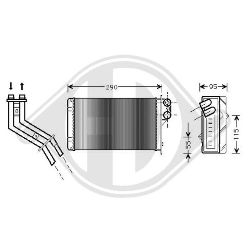 DIEDERICHS W&auml;rmetauscher, Innenraumheizung DIEDERICHS Climate DCM1235