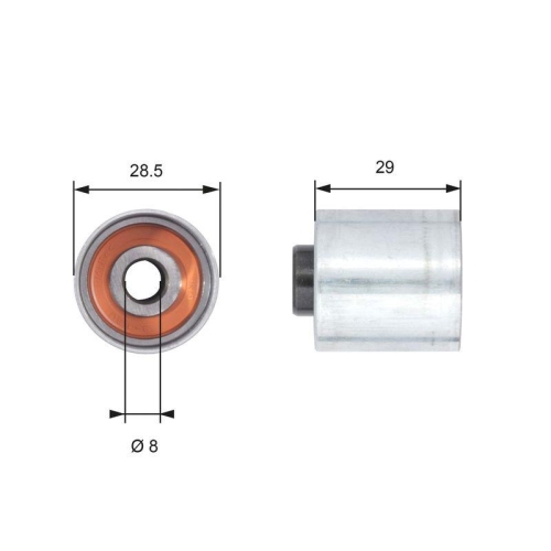 GATES Umlenk-/F&uuml;hrungsrolle, Zahnriemen PowerGrip&trade; T42148