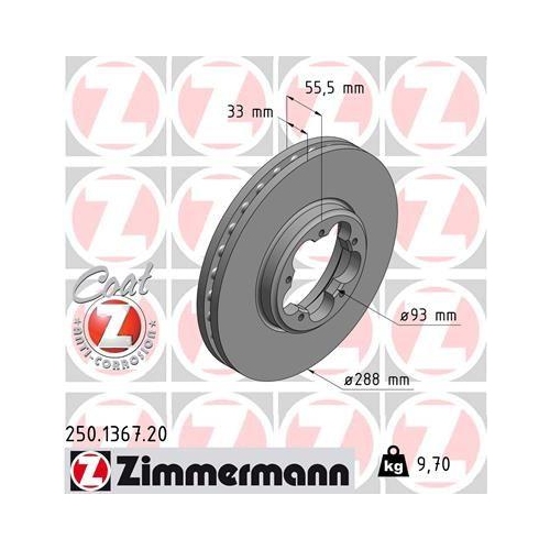 ZIMMERMANN Bremsscheibe COAT Z 250.1367.20