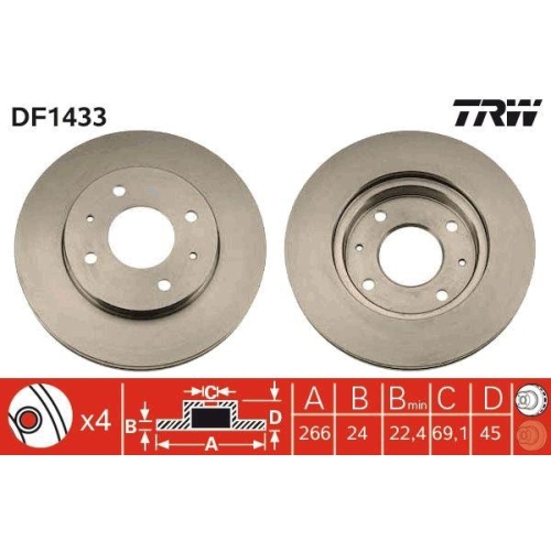 TRW Bremsscheibe DF1433