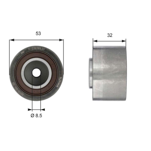 GATES Umlenk-/F&uuml;hrungsrolle, Zahnriemen PowerGrip&trade; T42179