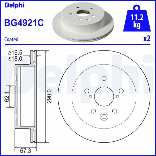 DELPHI Bremsscheibe BG4921C