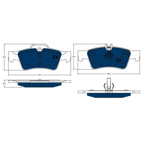 TRW Bremsbelagsatz, Scheibenbremse ELECTRIC BLUE
