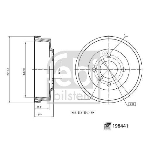 FEBI BILSTEIN Bremstrommel 198441
