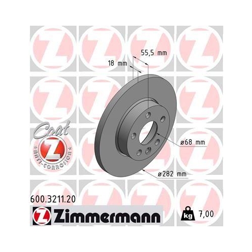 ZIMMERMANN Bremsscheibe COAT Z 600.3211.20