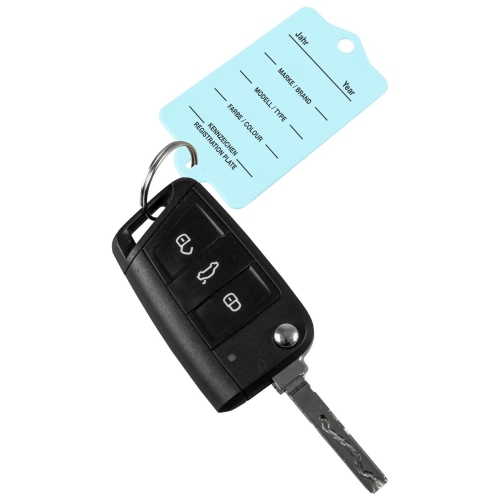 200 Schl&uuml;sselanh&auml;nger Profi 1 Schl&uuml;sselring, aus Hartkunststoff beschriftet Blau