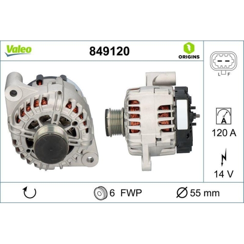 VALEO Generator VALEO ORIGINS - NEW O.E. TECHNOLOGIE 849120