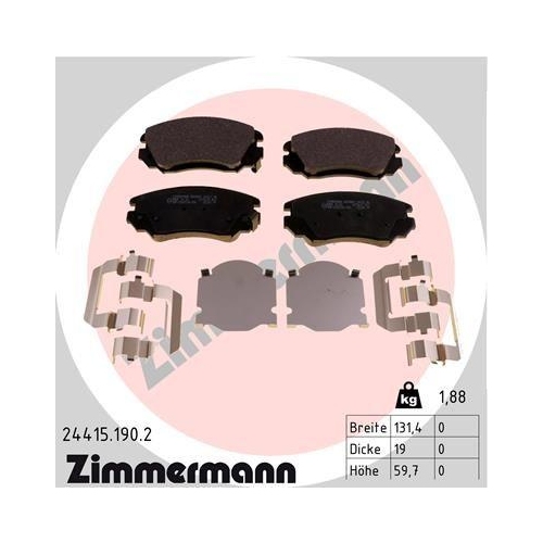 ZIMMERMANN Bremsbelagsatz, Scheibenbremse 24415.190.2