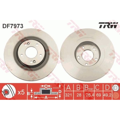 TRW Bremsscheibe DF7973
