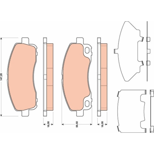TRW Bremsbelagsatz, Scheibenbremse GDB3487