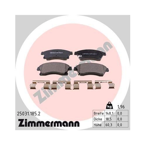 ZIMMERMANN Bremsbelagsatz, Scheibenbremse 25031.185.2
