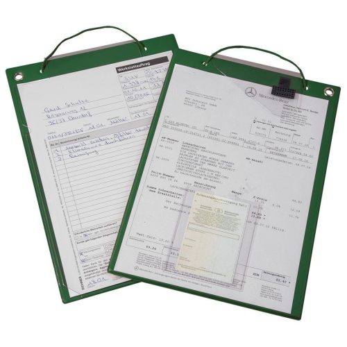 Auftragstasche Premium DIN A4, Klarsichttasche f&uuml;r Kfz-Schein, Gr&uuml;n EICHNER