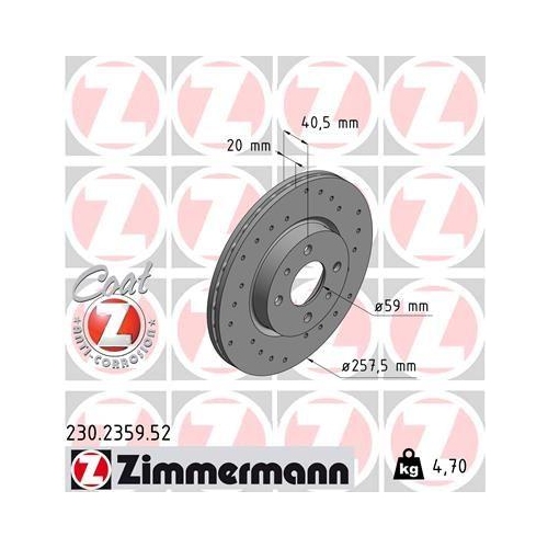 ZIMMERMANN Bremsscheibe SPORT Z 230.2359.52