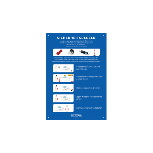 Aushang Sicherheitsregeln Schild Werkstatt SW Stahl 07338L