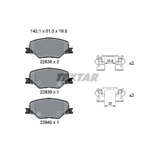 TEXTAR Bremsbelagsatz, Scheibenbremse Q+ 2283801