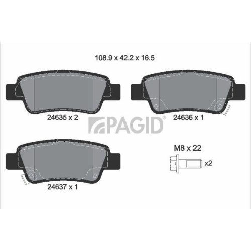 PAGID Bremsbelagsatz, Scheibenbremse T1729N