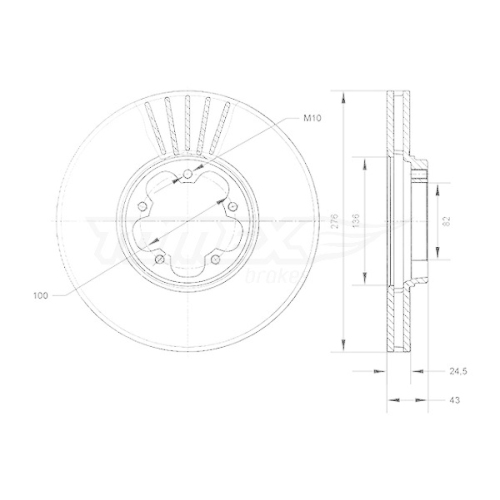 TOMEX Brakes Bremsscheibe TX 70-75