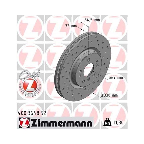 ZIMMERMANN Bremsscheibe SPORT Z 400.3648.52