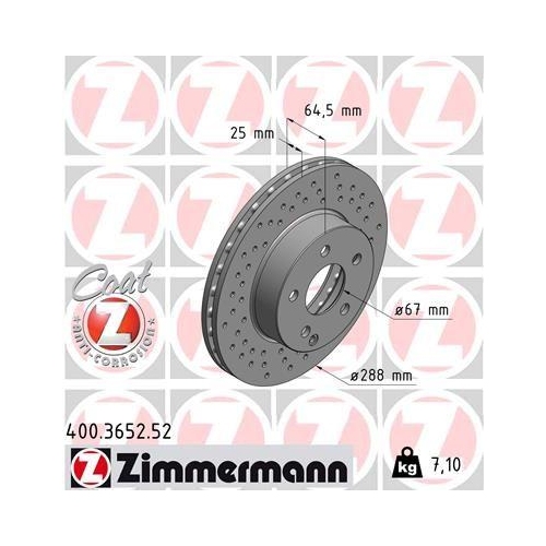 ZIMMERMANN Bremsscheibe SPORT Z 400.3652.52