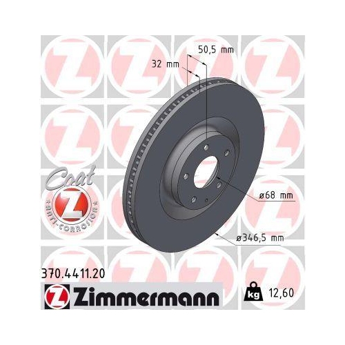 ZIMMERMANN Bremsscheibe COAT Z 370.4411.20
