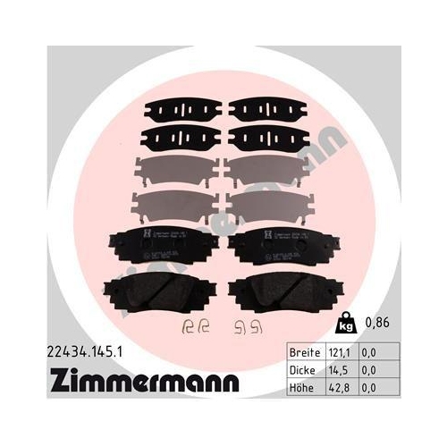 ZIMMERMANN Bremsbelagsatz, Scheibenbremse 22434.145.1