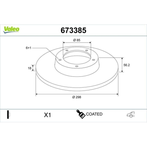 VALEO Bremsscheibe COATED 673385