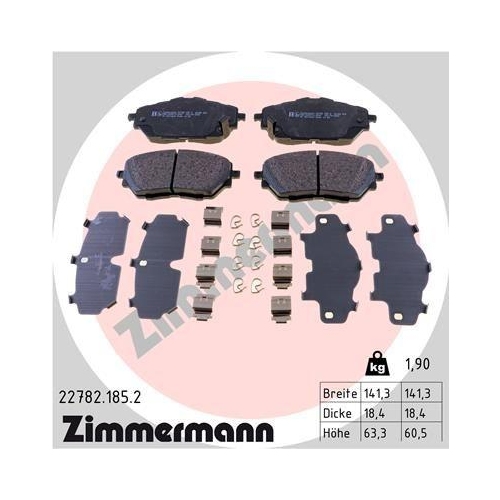 ZIMMERMANN Bremsbelagsatz, Scheibenbremse 22782.185.2