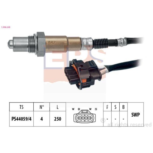 EPS Lambdasonde Made in Italy - OE Equivalent 1.998.249