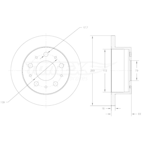 TOMEX Brakes Bremsscheibe TX 71-38