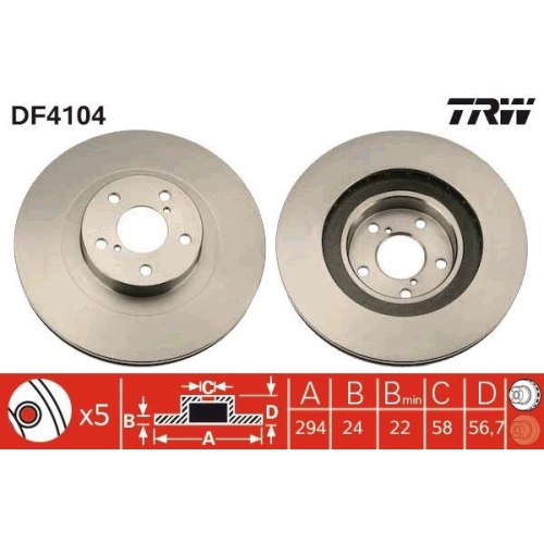 TRW Bremsscheibe DF4104