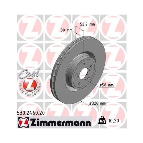 ZIMMERMANN Bremsscheibe COAT Z 530.2460.20