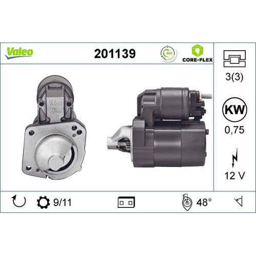 VALEO Starter VALEO CORE-FLEX 201139