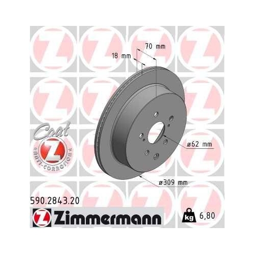 ZIMMERMANN Bremsscheibe COAT Z 590.2843.20