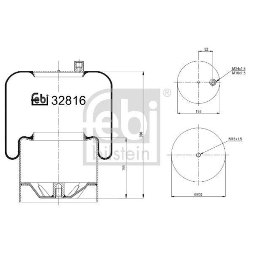 FEBI BILSTEIN Federbalg, Luftfederung 32816