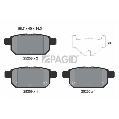 PAGID Bremsbelagsatz, Scheibenbremse T2067N