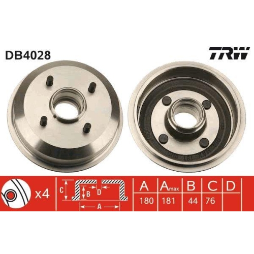 TRW Bremstrommel DB4028
