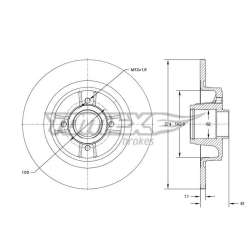 TOMEX Brakes Bremsscheibe TX 70-801
