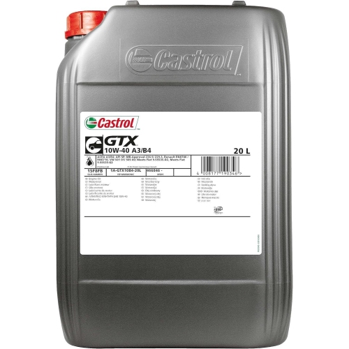 Motoröl Castrol GTX 10W-40 A3/B4 VW Mercedes MB 229.3 Fiat 20 Liter 15F8FB