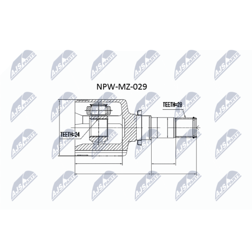 NTY Gelenksatz, Antriebswelle NPW-MZ-029