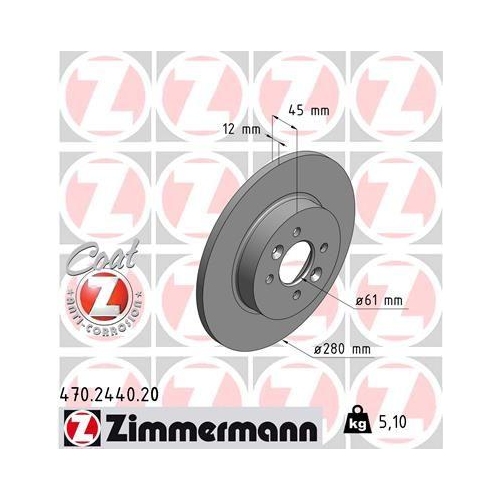 ZIMMERMANN Bremsscheibe COAT Z 470.2440.20