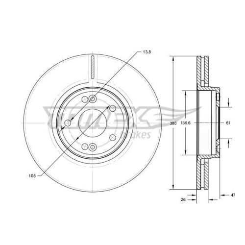 TOMEX Brakes Bremsscheibe TX 72-12