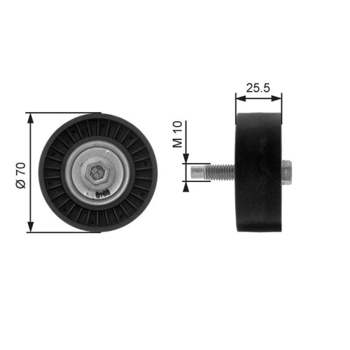 GATES Umlenk-/F&uuml;hrungsrolle, Keilrippenriemen DriveAlign&trade; T36199