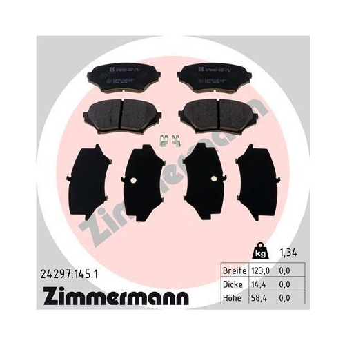 ZIMMERMANN Bremsbelagsatz, Scheibenbremse 24297.145.1