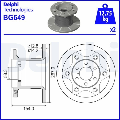 DELPHI Bremsscheibe BG649